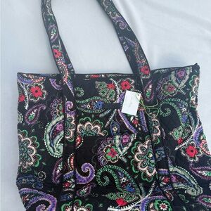 Vera Bradley Black and Multicolor Paisley Tote